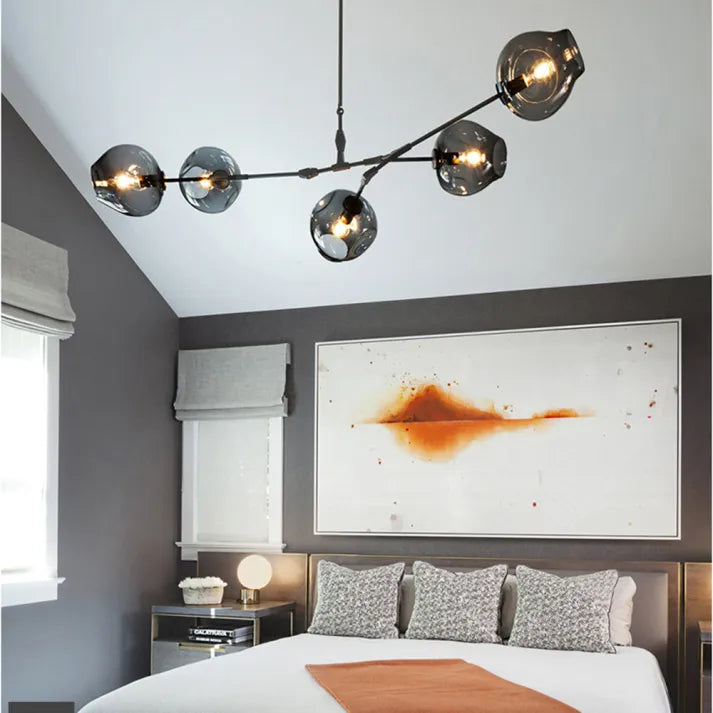 Luminaire Sputnik Élégant - Lustre Design en Verre et Acier