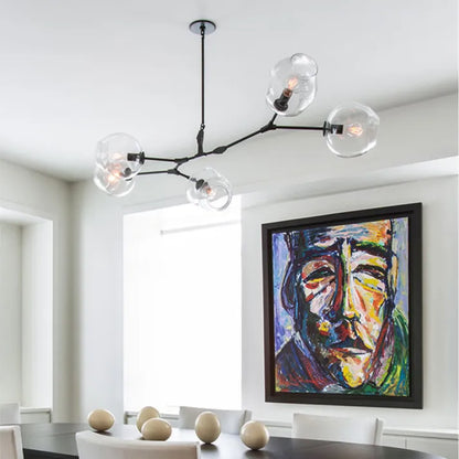 Luminaire Sputnik Élégant - Lustre Design en Verre et Acier