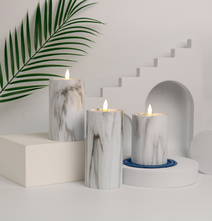 Bougie Électrique Réaliste - Lumière Chaude avec Effet Flamme