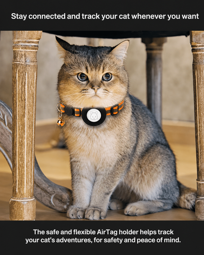 Collier GPS Chat Design Réfléchissant Ajustable