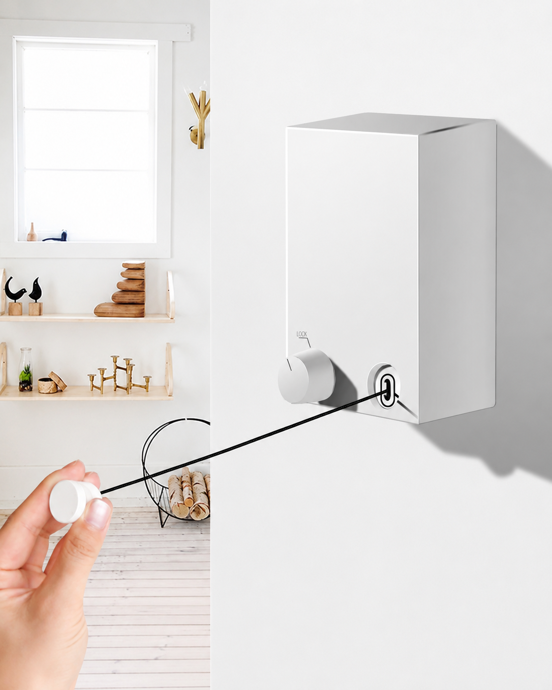 Corde à linge rétractable unisexe pratique et compacte