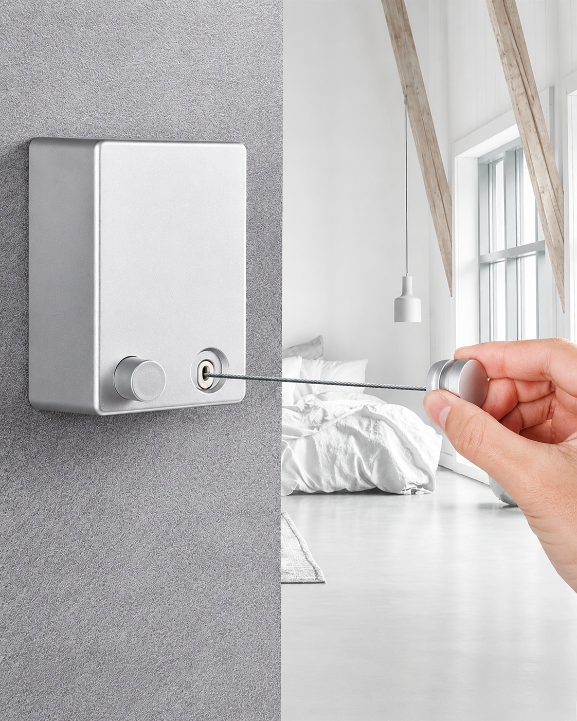 Corde à linge rétractable unisexe pratique et compacte