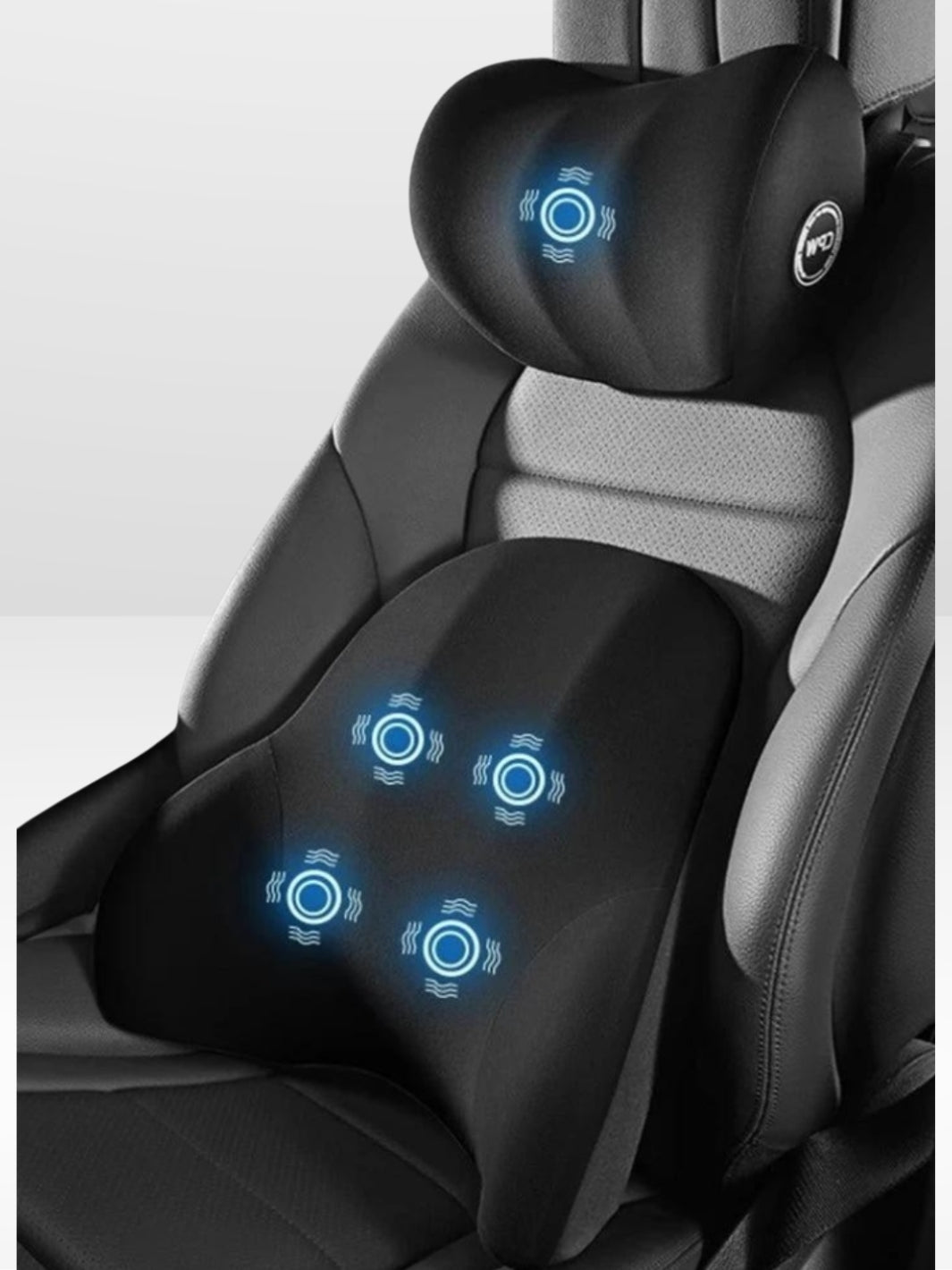 Coussin de Voiture avec Massage Vibreur et Appuie-tête Relaxant - Foivo