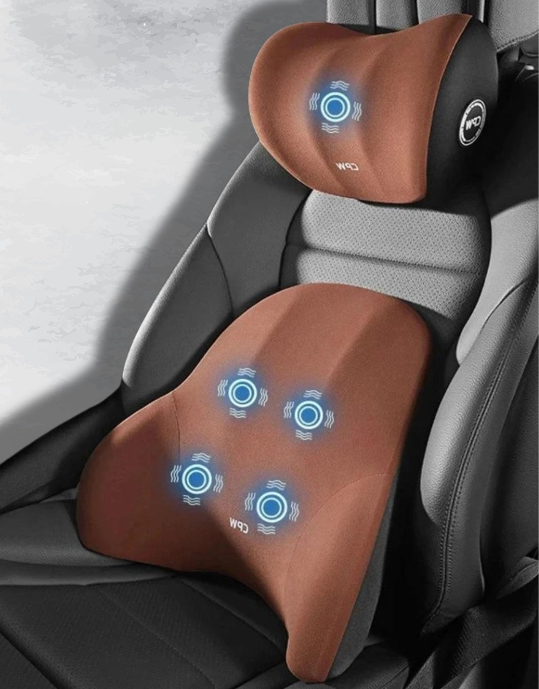 Coussin de Voiture avec Massage Vibreur et Appuie-tête Relaxant