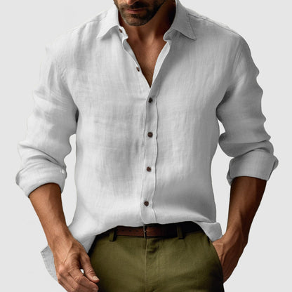 Chemise Lin Élégante à Manches Courtes