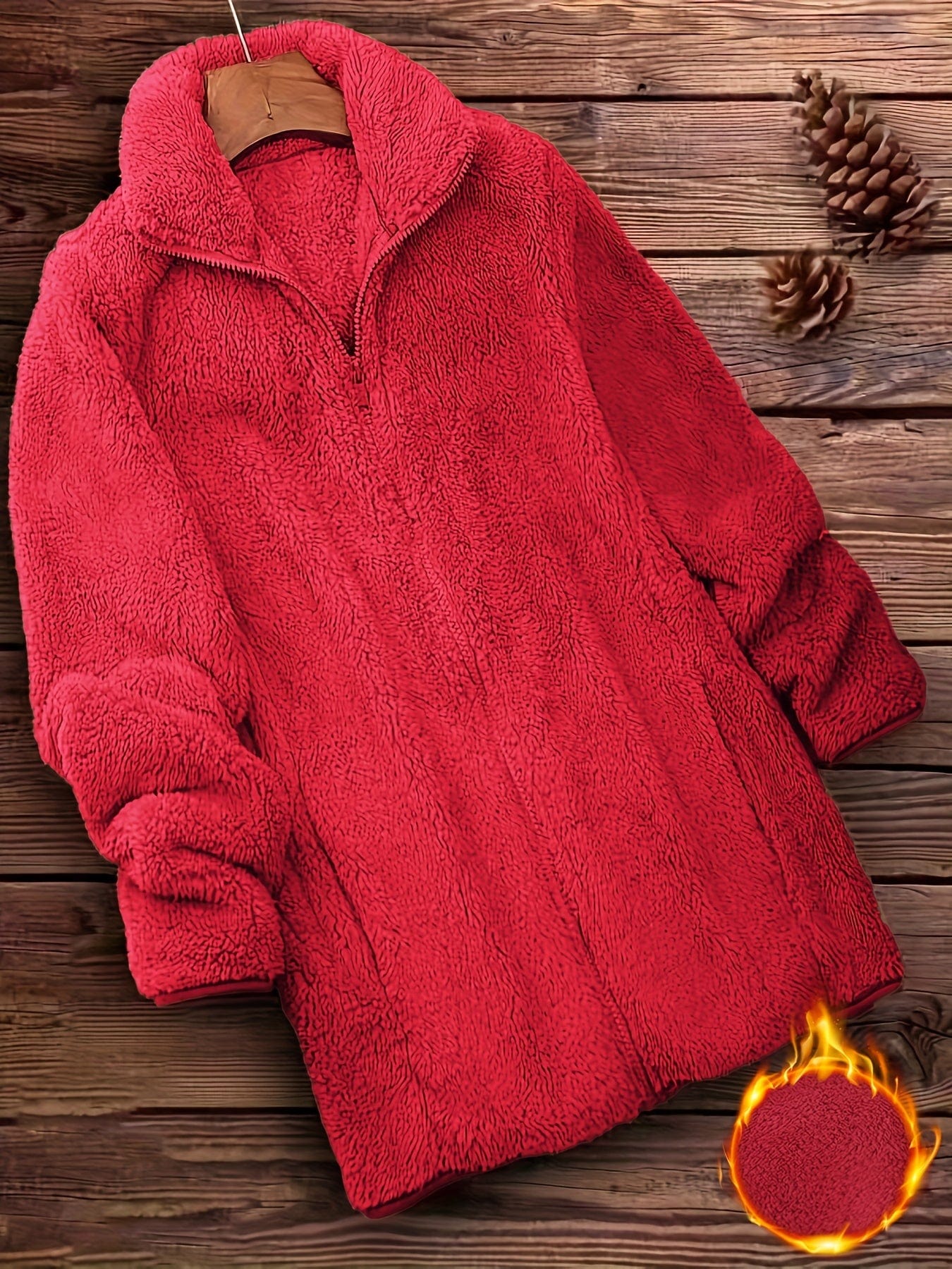 Manteau Fourrure Élégant à Fermeture Éclair