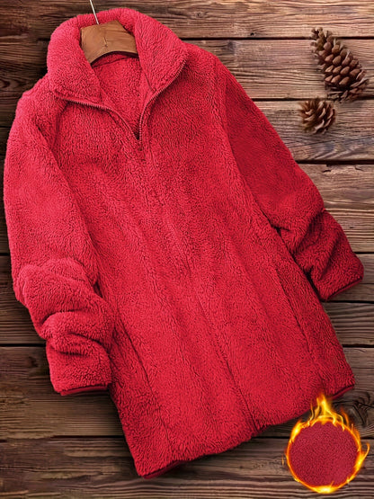 Manteau Fourrure Élégant à Fermeture Éclair
