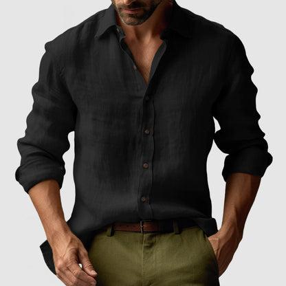 Chemise Lin Élégante à Manches Courtes