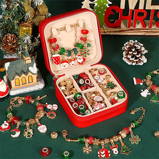Kit de Création de Bracelet de Noël Rouge et Vert Élégant - BlxckFR