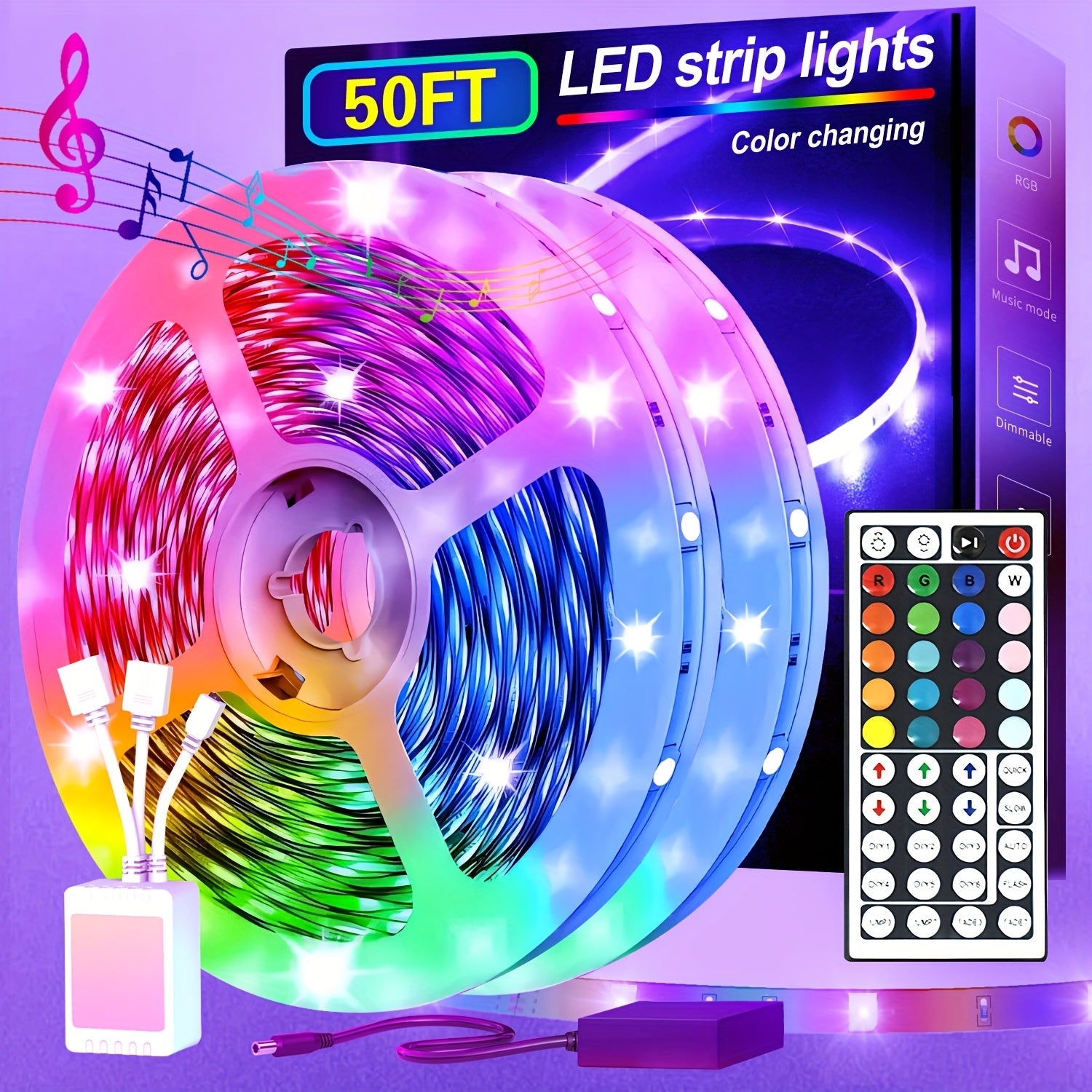 Bandeau LED Couleur Variable avec Contrôle Téléphone - BlxckFR