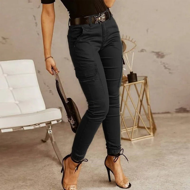 Pantalon cargo slim noir