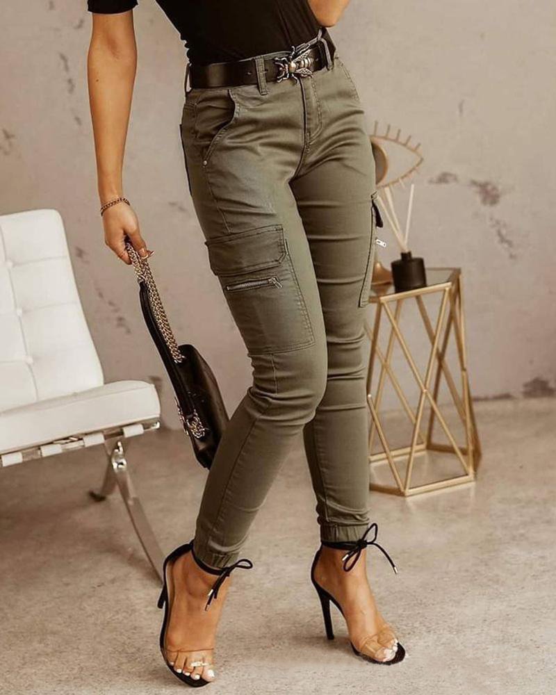 Pantalon cargo slim noir