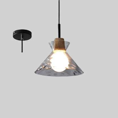 Lustre Moderne Asiatique en Métal avec Verre Élégant, LED Réglable