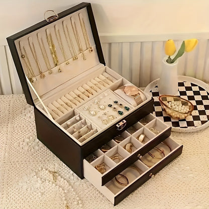 Coffret à Bijoux Cuir Organisé Tiroirs