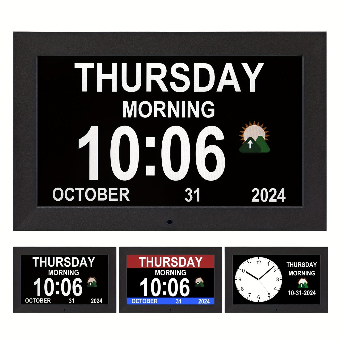 Cadre Affichage Horloge Murale Numérique avec Alarme