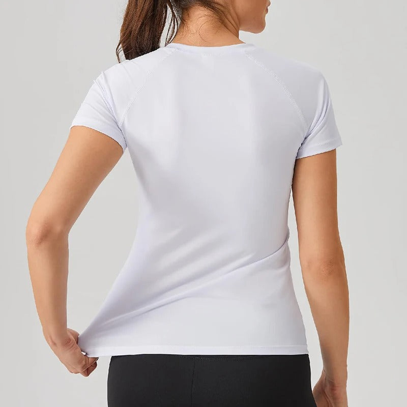 T-shirt Femme Sport Compression Coupe Ajustée