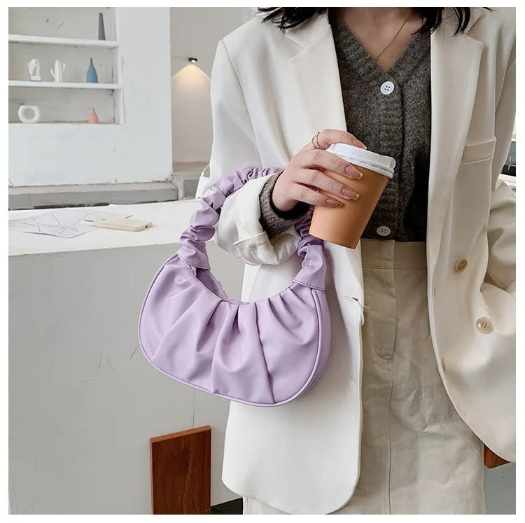 Sac à bandoulière Femme en PU Plissé Style Moderne