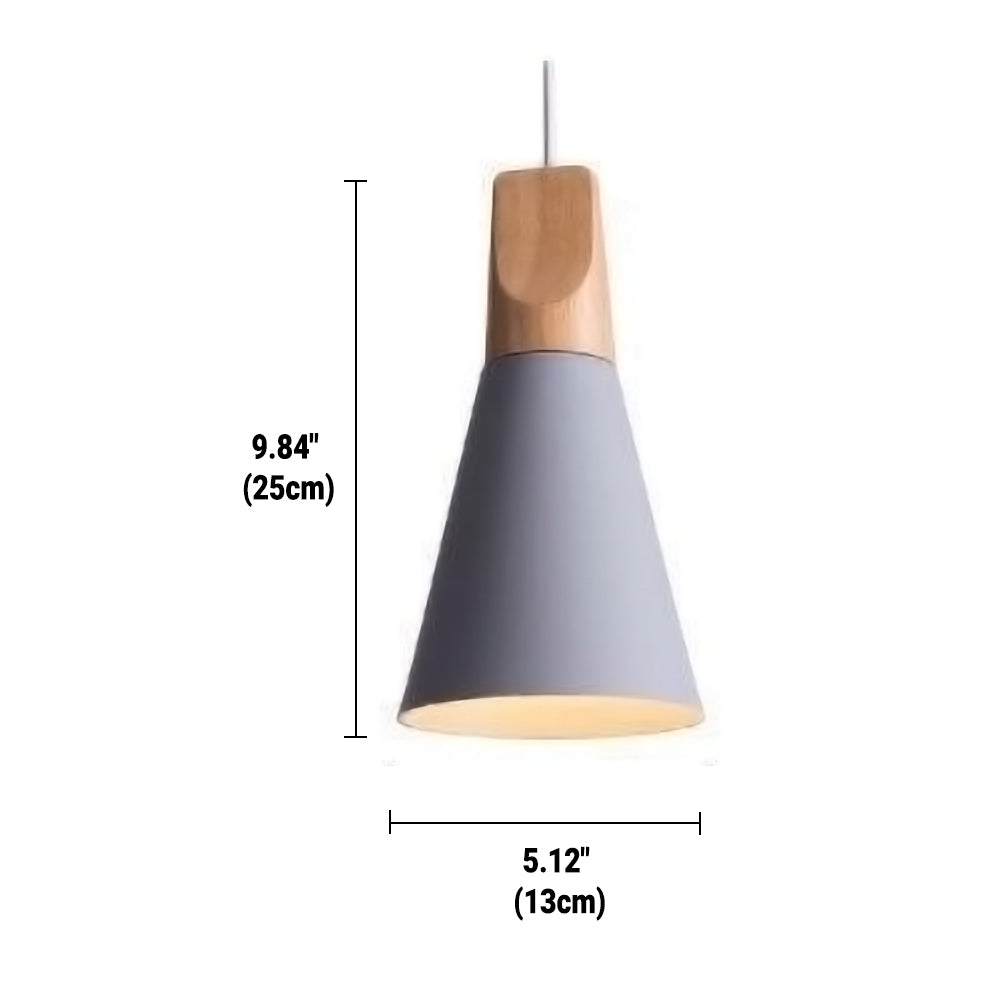 Lampe Suspendue Industrielle en Bois et Acier avec Régulateur de Hauteur
