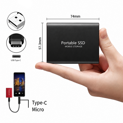Disque dur externe SSD Ultra rapide Compact Unisexe