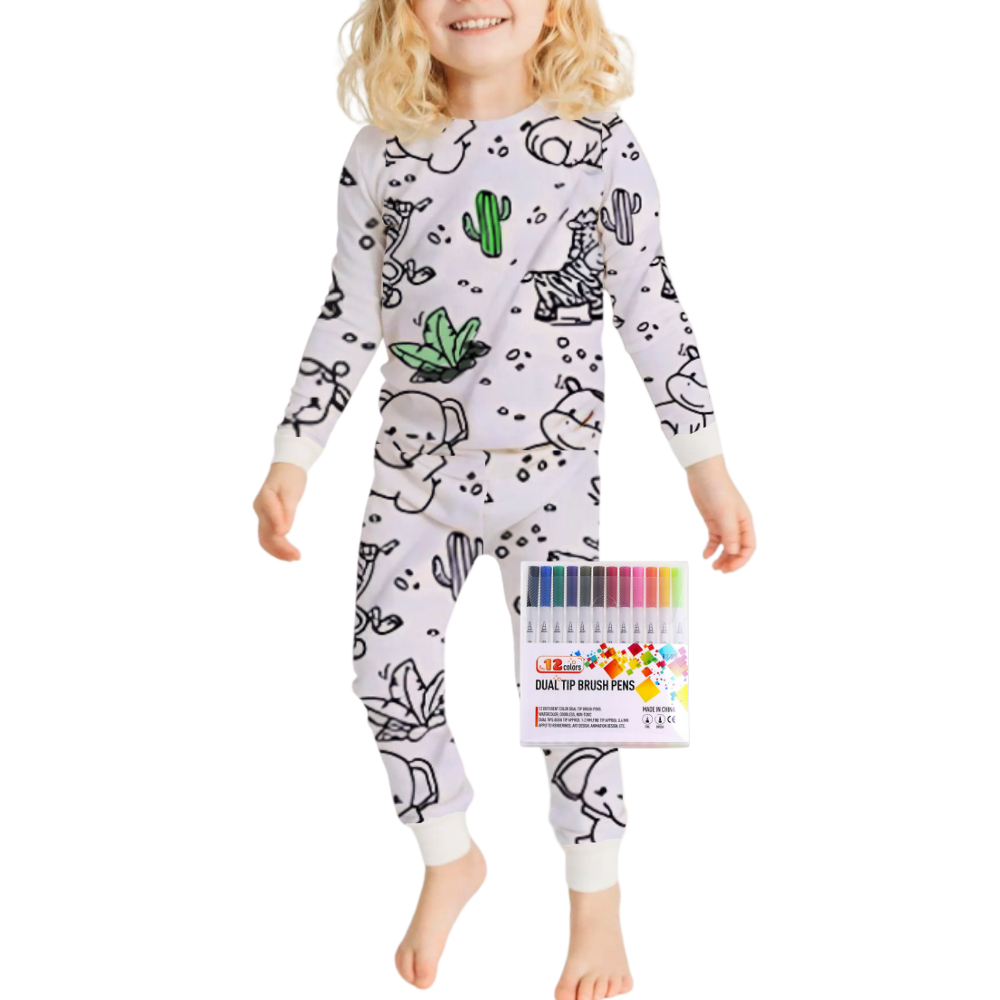 Pyjama Enfant Coloriage Coton Doux
