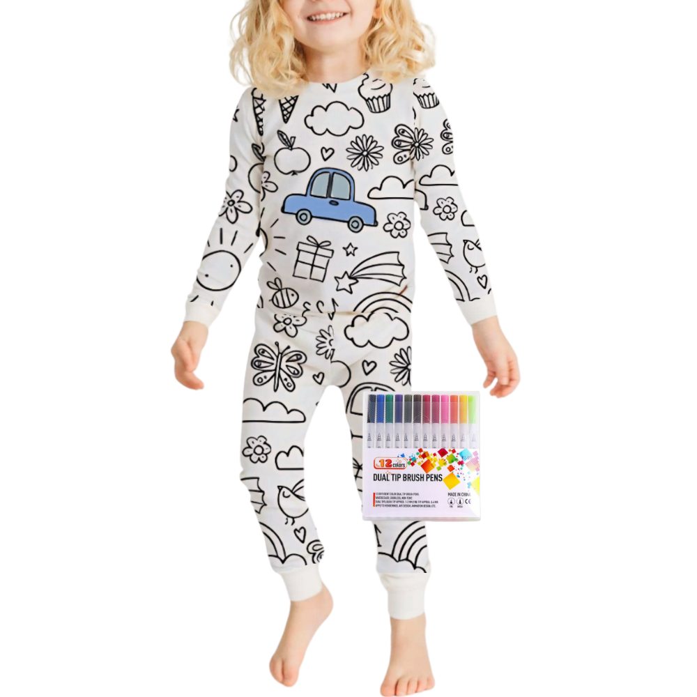 Pyjama Enfant Coloriage Coton Doux