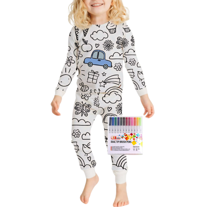 Pyjama Enfant Coloriage Coton Doux
