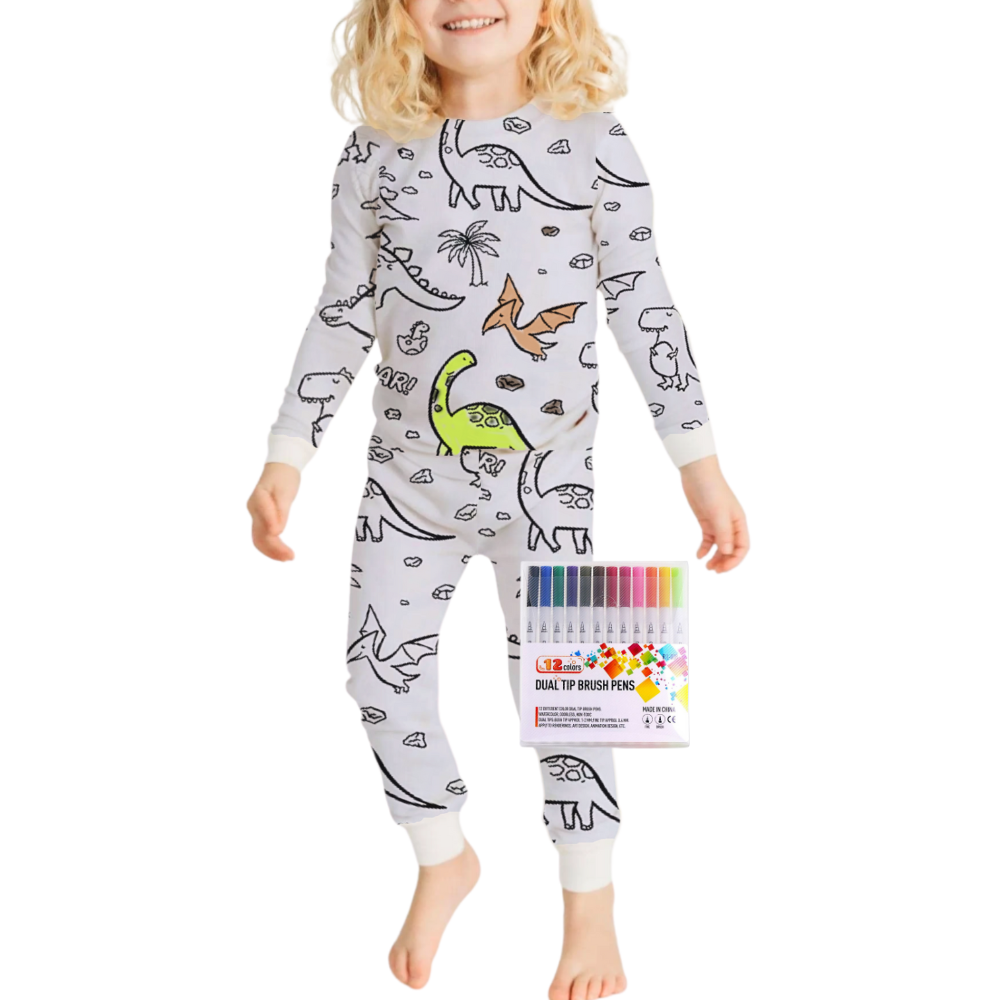 Pyjama Enfant Coloriage Coton Doux