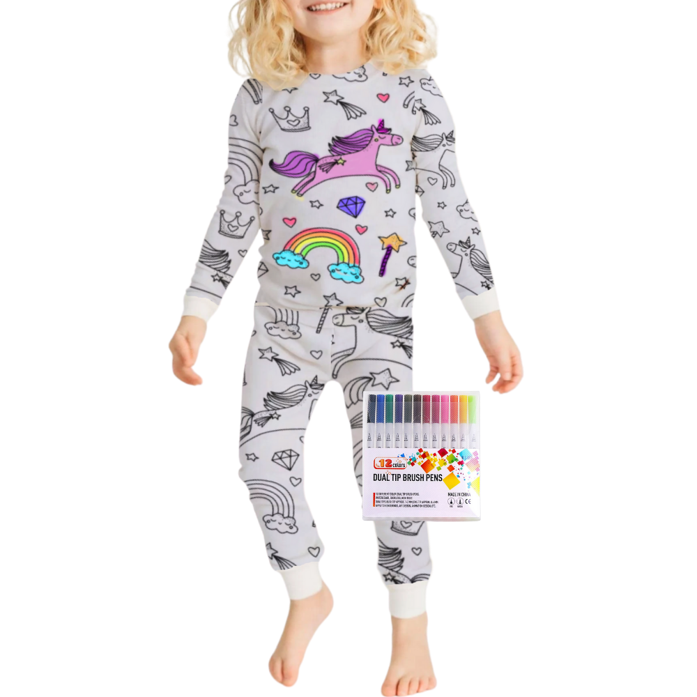 Pyjama Enfant Coloriage Coton Doux