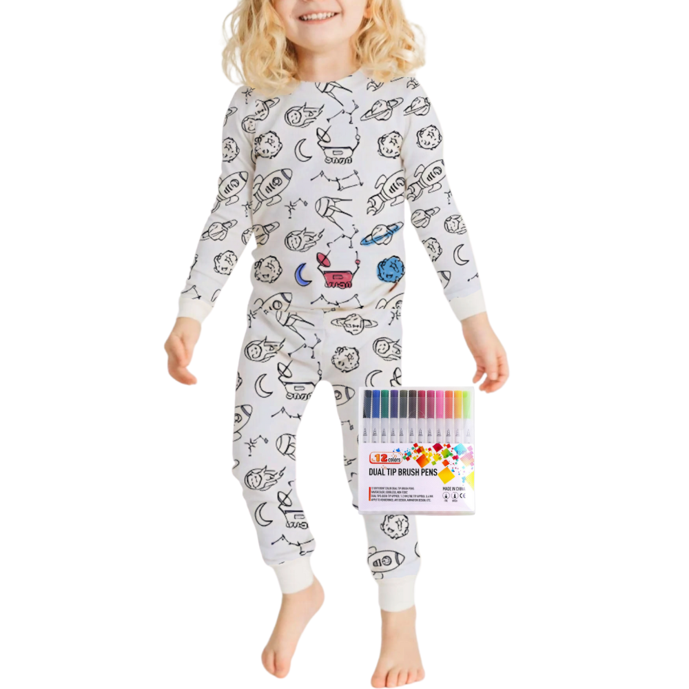 Pyjama Enfant Coloriage Coton Doux
