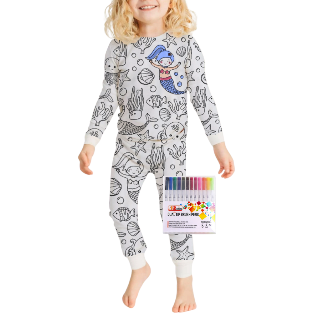 Pyjama Enfant Coloriage Coton Doux