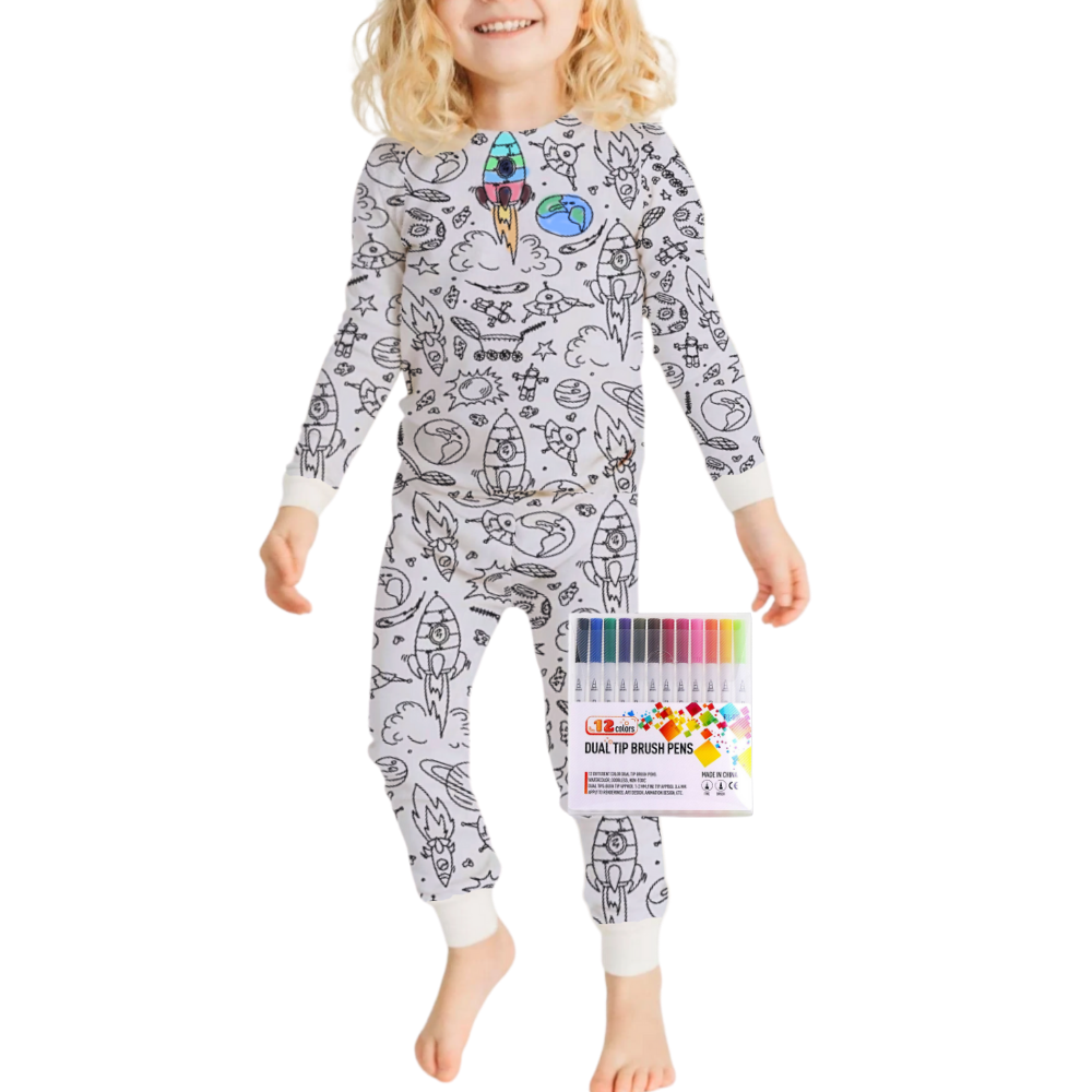 Pyjama Enfant Coloriage Coton Doux
