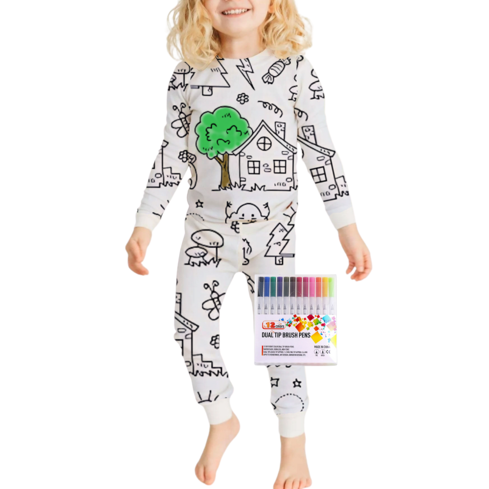Pyjama Enfant Coloriage Coton Doux
