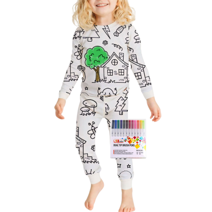 Pyjama Enfant Coloriage Coton Doux
