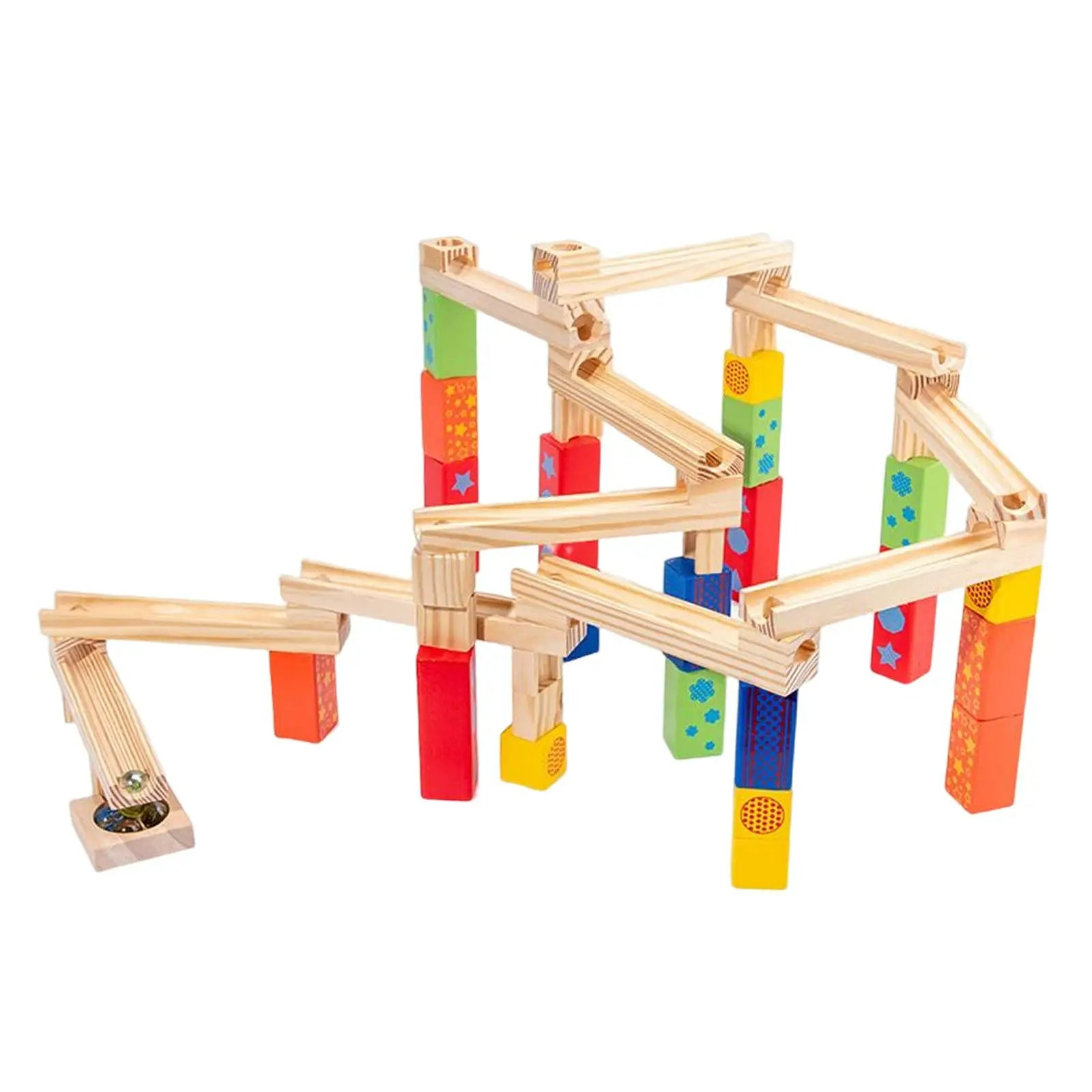 Jeu de Construction en Bois - Parcours de Billes Infini - BlxckFR