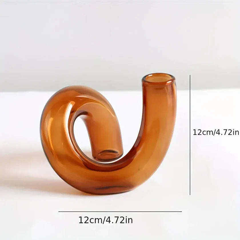 Vase Verre Décoratif Fleuri sur Pied