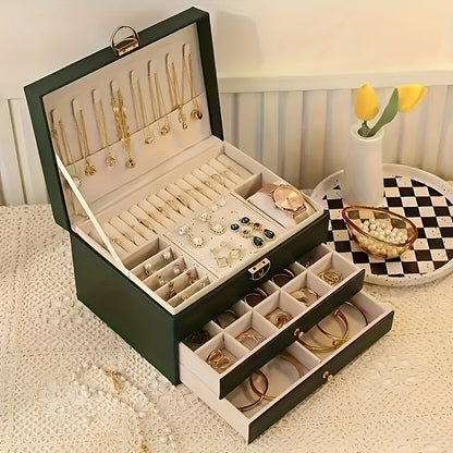 Coffret à Bijoux Cuir Organisé Tiroirs