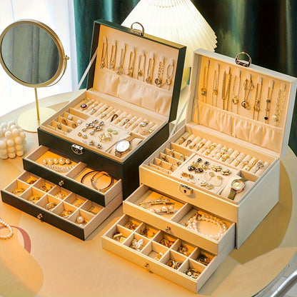Coffret à Bijoux Cuir Organisé Tiroirs - BlxckFR