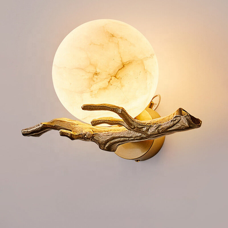 Lampe Murale Élégante LED en Métal et Pierre pour Intérieur Chic - Foivo