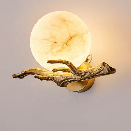 Lampe Murale Élégante LED en Métal et Pierre pour Intérieur Chic - Foivo