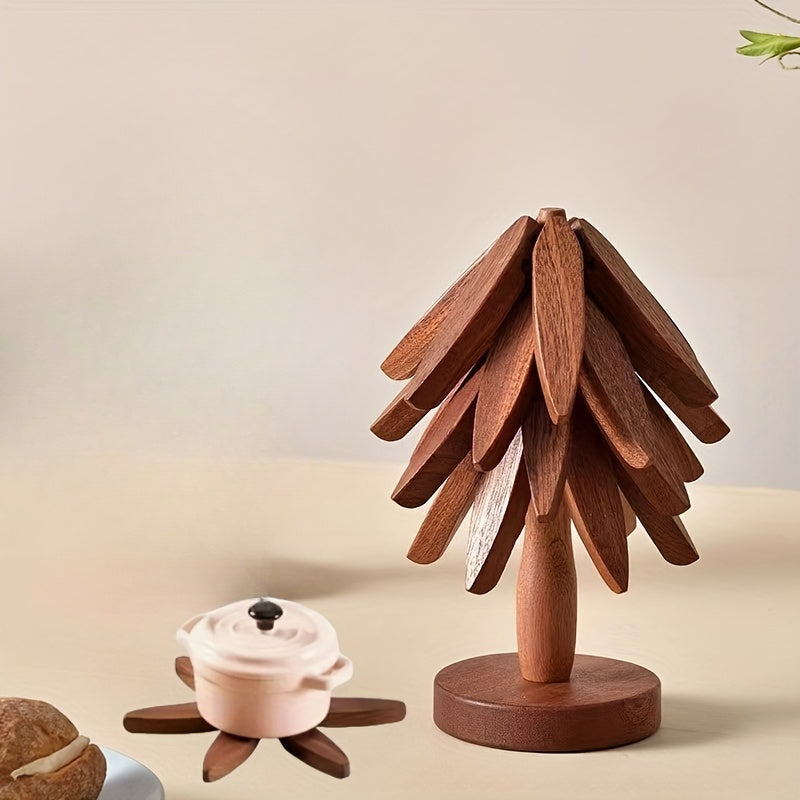 Sous-plat Bois Décoratif avec Support Arbre - BlxckFR