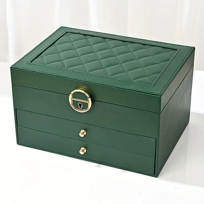 Boîte à Bijoux Luxe en Cuir - Rangement Chic et Organisé