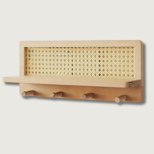 Étagère Bois Design pour Mur avec Crochets - Foivo