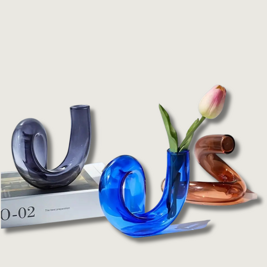 Vase en Verre Rétro Élégant pour Maison - Foivo