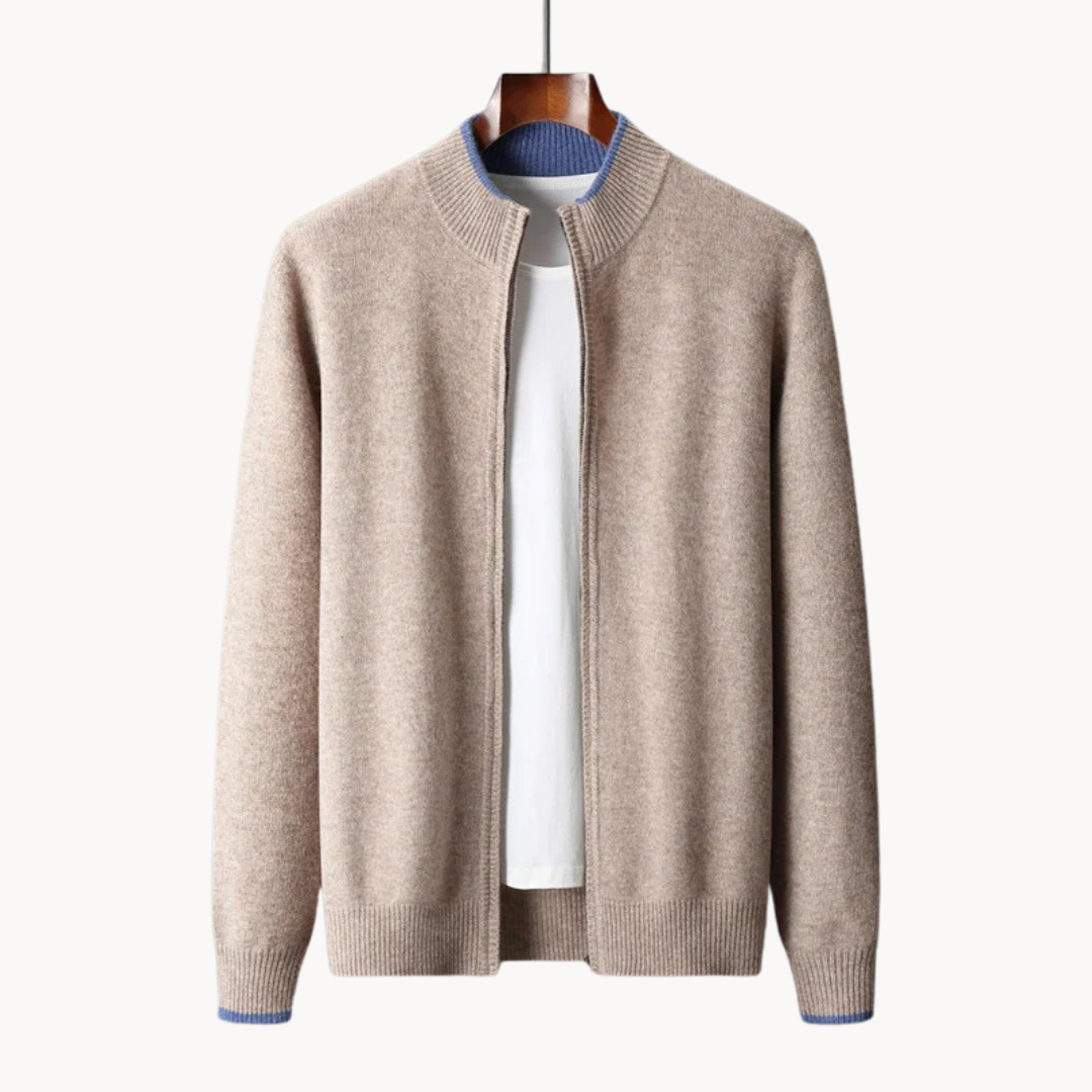Pull en Laine Mérinos Doux Zippé - Foivo