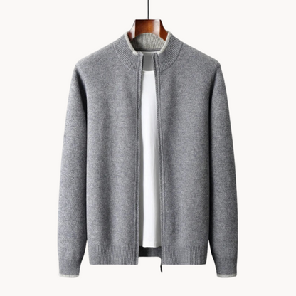 Pull en Laine Mérinos Doux Zippé