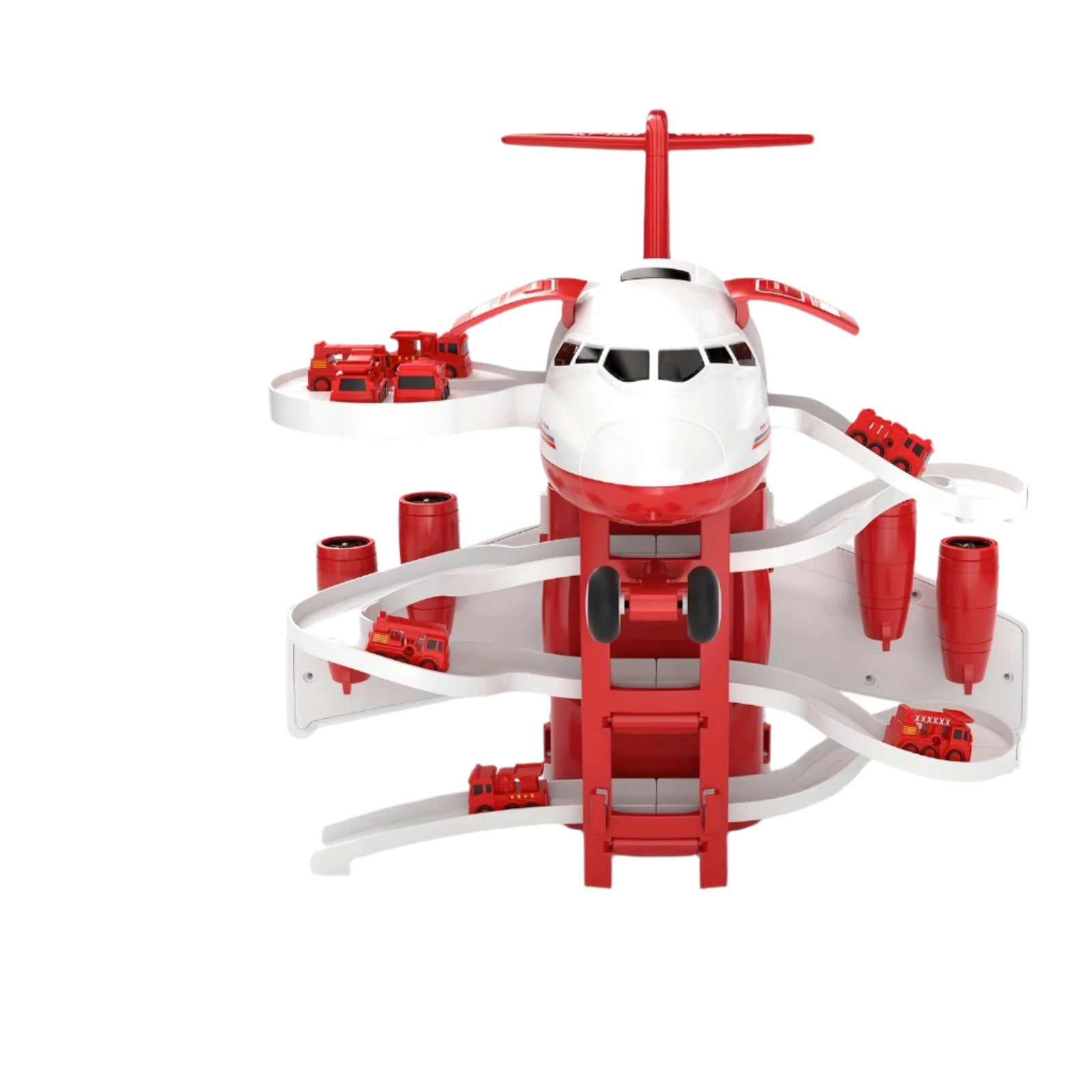 Jeux de Sauvetage Aérien - Avion et Camion de Pompiers Jouet avec Tapis de Jeu - BlxckFR
