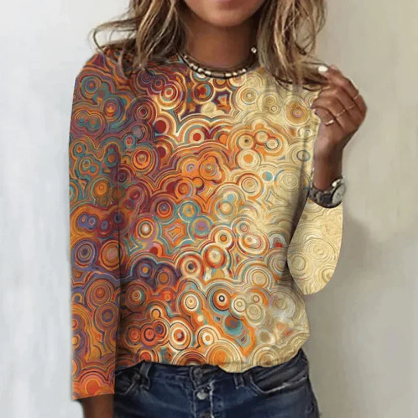 Blouse Féminine Bohème Imprimé Ombre