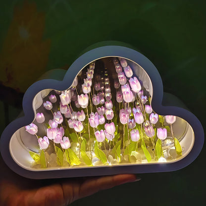 Lampe de Table LED Florale avec Miroir Infini
