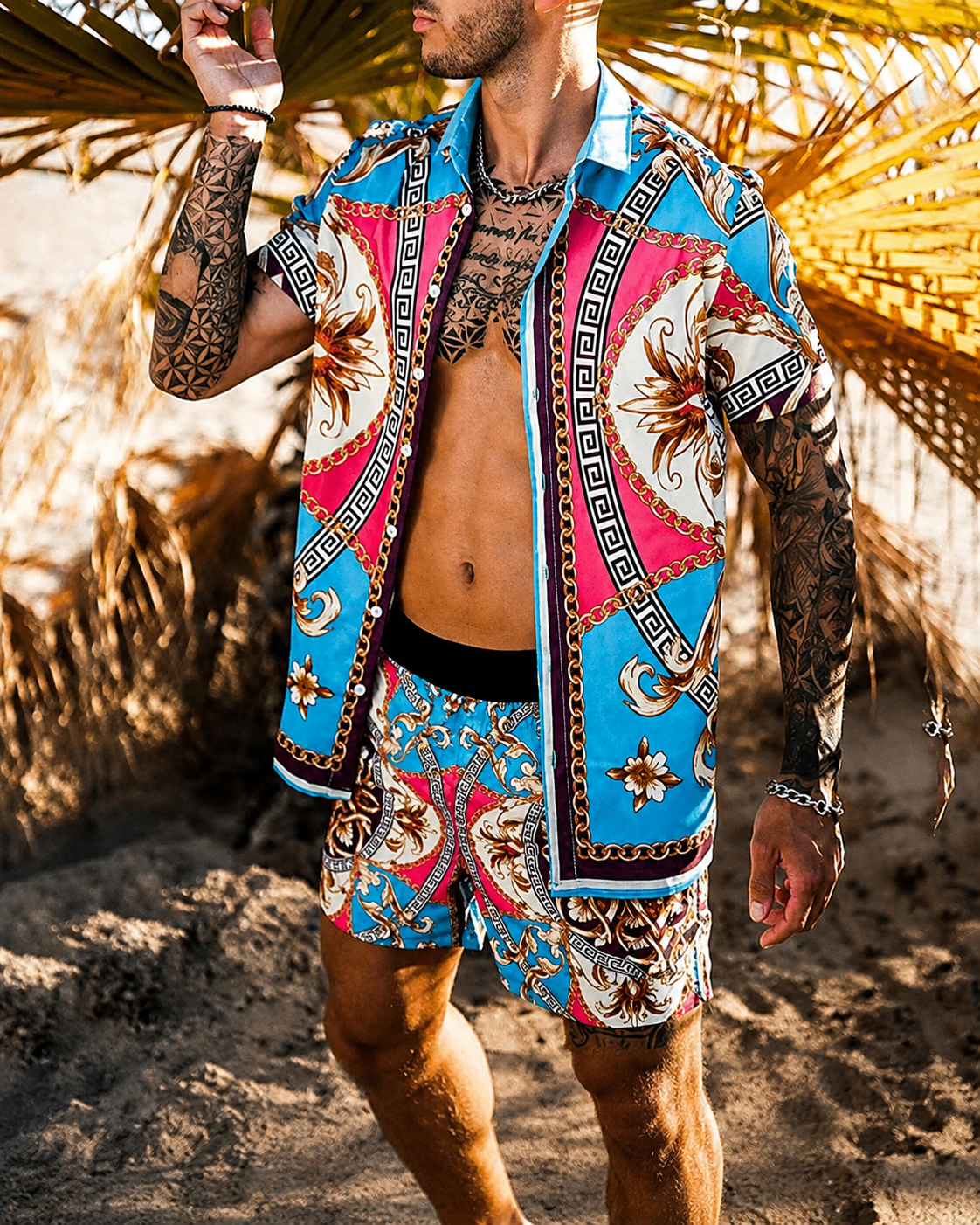 Ensemble Homme Coton Manches Courtes et Short Confortable