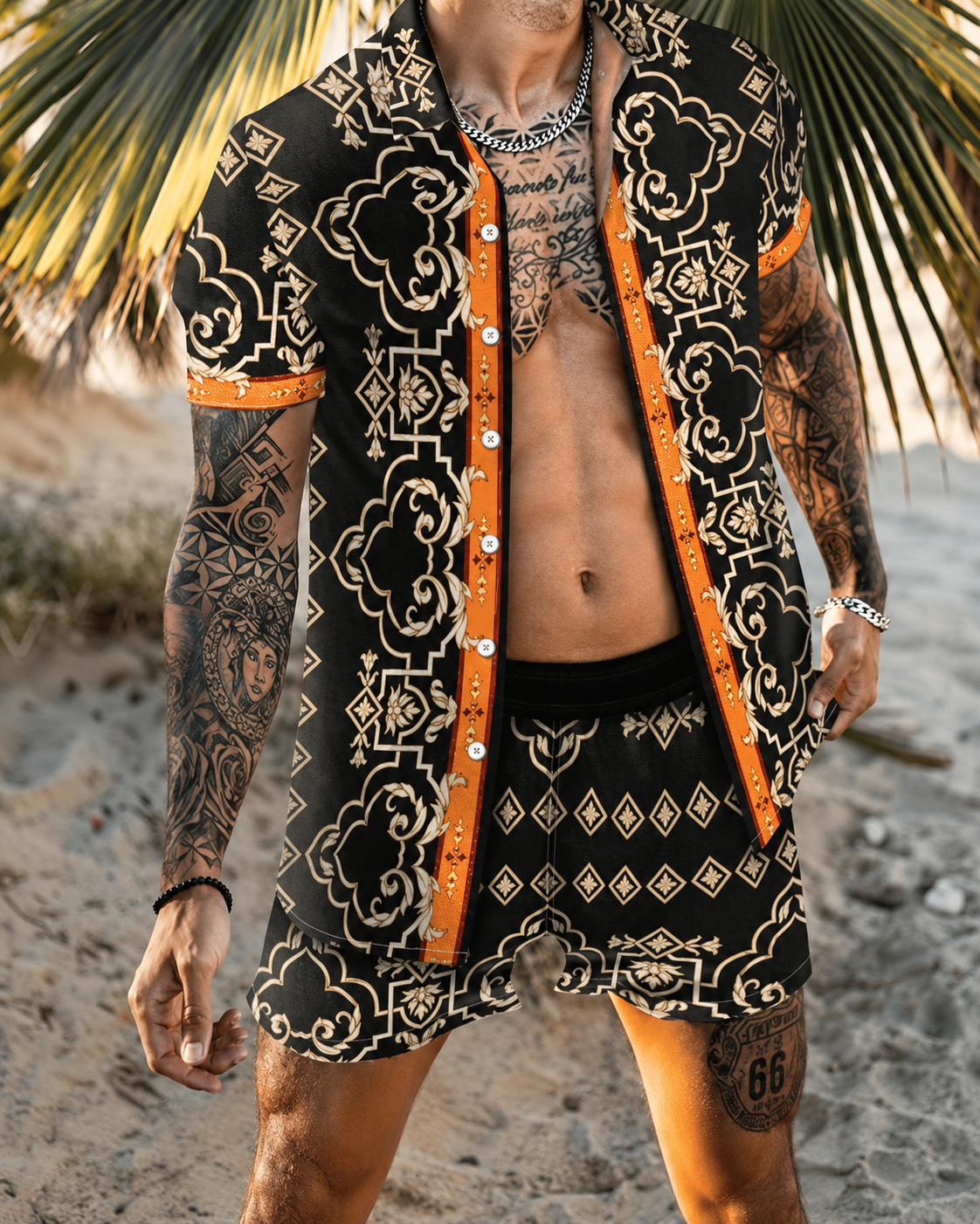 Ensemble Homme Coton Manches Courtes et Short Confortable